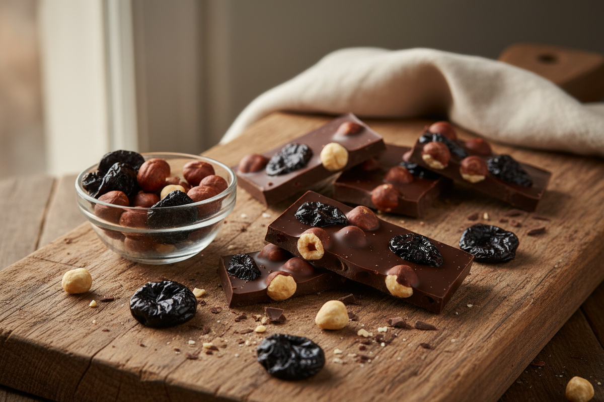 Chocolat noisettes pruneaux